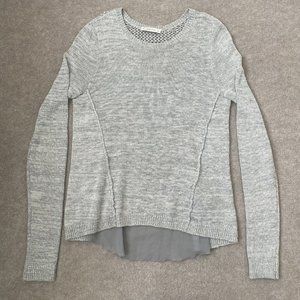 Abercrombie & Fitch Sweater Womens Medium Grey Sheer Back Panel Lightweight